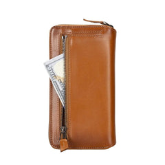 Apple iPhone 14 Series Detachable and Zipper Leather Wallet Case - PMW Bornbor