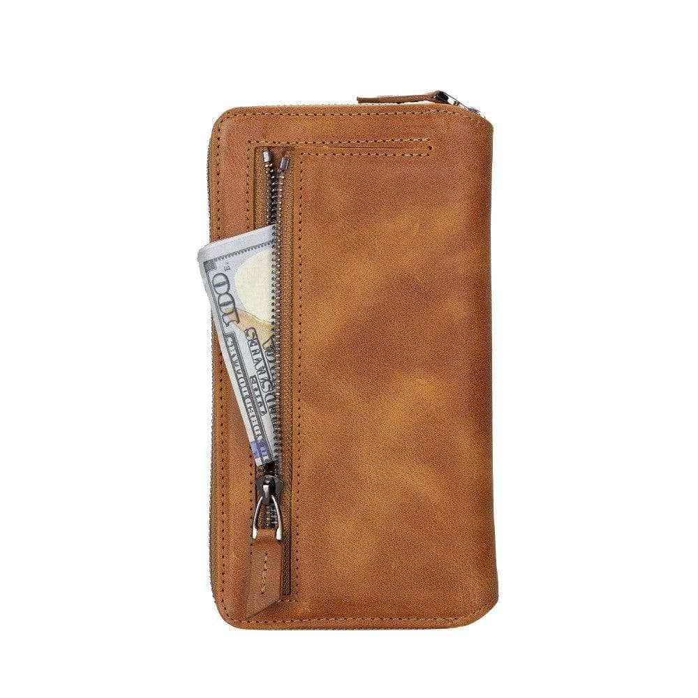 Apple iPhone 14 Series Detachable and Zipper Leather Wallet Case - PMW Bornbor