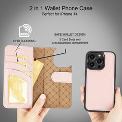 Apple iPhone 14 Series Detachable Leather Wallet Case Colorful - MW Bornbor