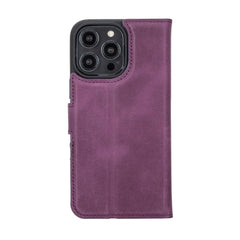 Apple iPhone 14 Series Detachable Leather Wallet Case Darker Color - MW Bornbor