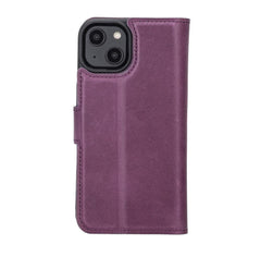 Apple iPhone 14 Series Detachable Leather Wallet Case Darker Color - MW Bornbor