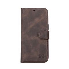 Apple iPhone 14 Series Detachable Leather Wallet Case Darker Color - MW Bornbor