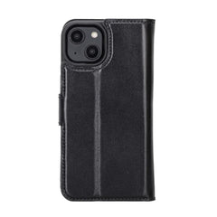 Apple iPhone 14 Series Detachable Leather Wallet Case Darker Color - MW Bornbor