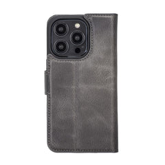 Apple iPhone 14 Series Detachable Leather Wallet Case Darker Color - MW Bornbor