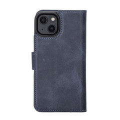 Apple iPhone 14 Series Detachable Leather Wallet Case Darker Color - MW Bornbor