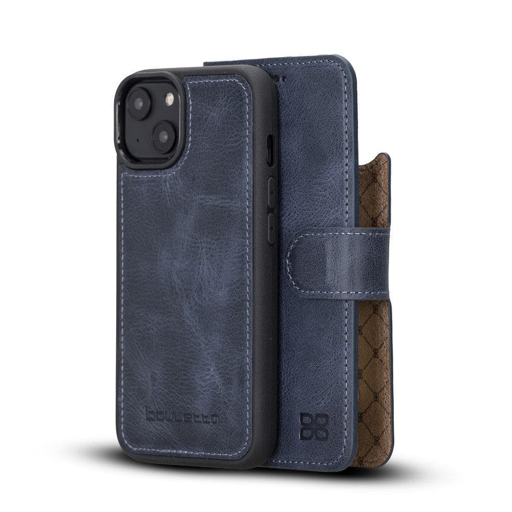 Apple iPhone 14 Series Detachable Leather Wallet Case Darker Color - MW iPhone 14 Plus / Dark Blue Bornbor