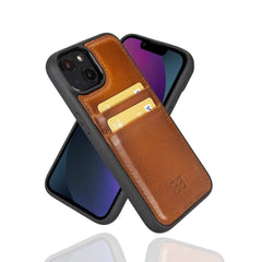 Phone Case with Full Grain Leather Back for Apple iPhone 14 Series