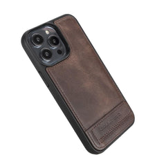 Apple iPhone 14 Series Leather Back Cover with Stand Bornbor