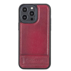 Apple iPhone 14 Series Leather Back Cover with Stand Bornbor