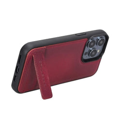 Apple iPhone 14 Series Leather Back Cover with Stand Bornbor