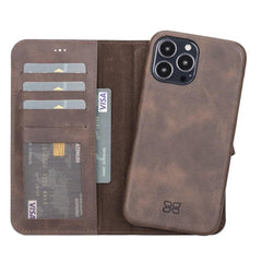 Full Leather Coating Detachable Wallet Case for Apple iPhone 13 Series Bouletta LTD