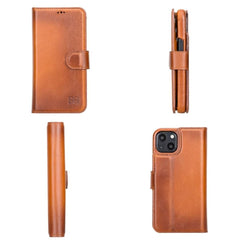 Full Leather Coating Detachable Wallet Case for Apple iPhone 13 Series Bouletta LTD