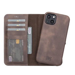 Full Leather Coating Detachable Wallet Case for Apple iPhone 13 Series Bouletta LTD