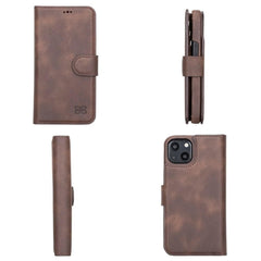 Full Leather Coating Detachable Wallet Case for Apple iPhone 13 Series Bouletta LTD