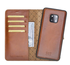 Huawei Mate 20 Leather Magnetic Leather Case Tan Bornbor