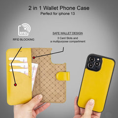 Limited Edition Apple iPhone 13 Pro Max and iPhone 13 Pro Detachable Leather Wallet Case Bouletta LTD