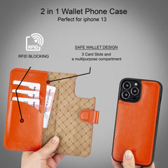 Limited Edition Apple iPhone 13 Pro Max and iPhone 13 Pro Detachable Leather Wallet Case Bouletta LTD