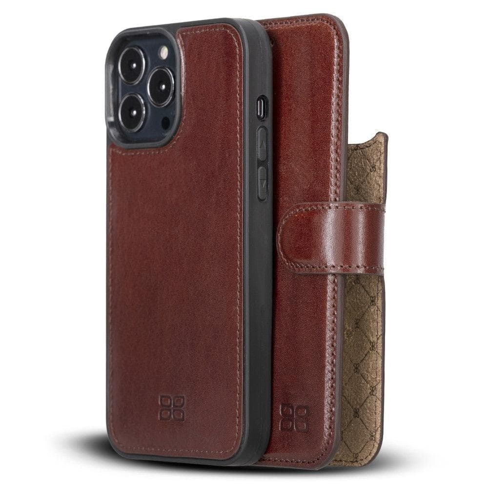 Limited Edition Apple iPhone 13 Pro Max and iPhone 13 Pro Detachable Leather Wallet Case Maroon / iPhone 13 Pro Max 6.7" Bouletta LTD