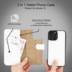 Limited Edition Apple iPhone 13 Pro Max and iPhone 13 Pro Detachable Leather Wallet Case Bouletta LTD