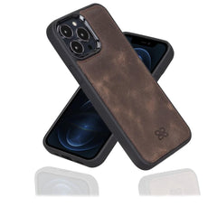 Apple iPhone 13 Series Leather Case with Flexible Back Cover iPhone 13 Pro Max / Brown Bouletta LTD