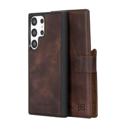 Samsung Galaxy S23 Series Leather Wallet Cases - MW Galaxy S23 Ultra / Dark Brown Bornbor
