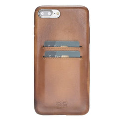 Apple iPhone 7 Series Leather Ultra Cover with Credit Card iPhone 7 Plus / Tan Bornbor LTD