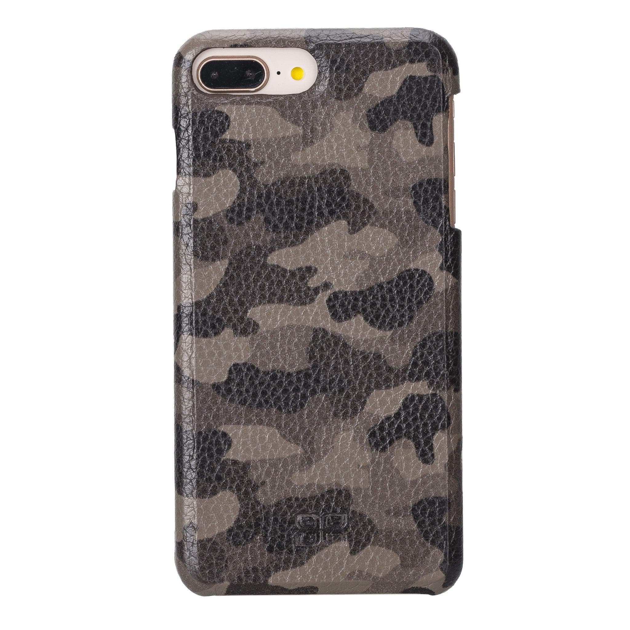 Apple iPhone 8 Series Fully Covering Leather Back Cover Case iPhone 8 / Camouflage Gray Bornbor