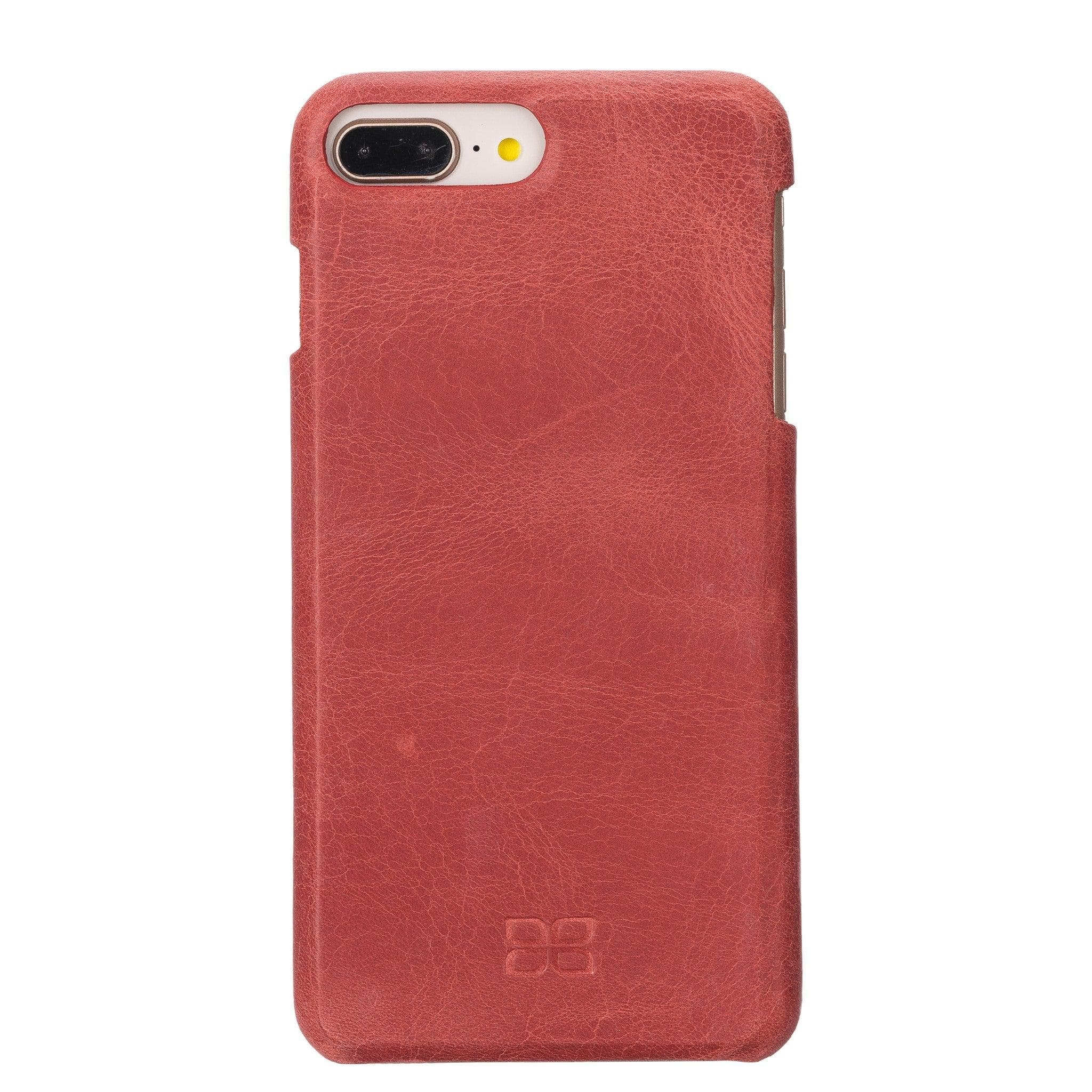 Apple iPhone 8 Series Fully Covering Leather Back Cover Case iPhone 8 / Mat Red Bornbor