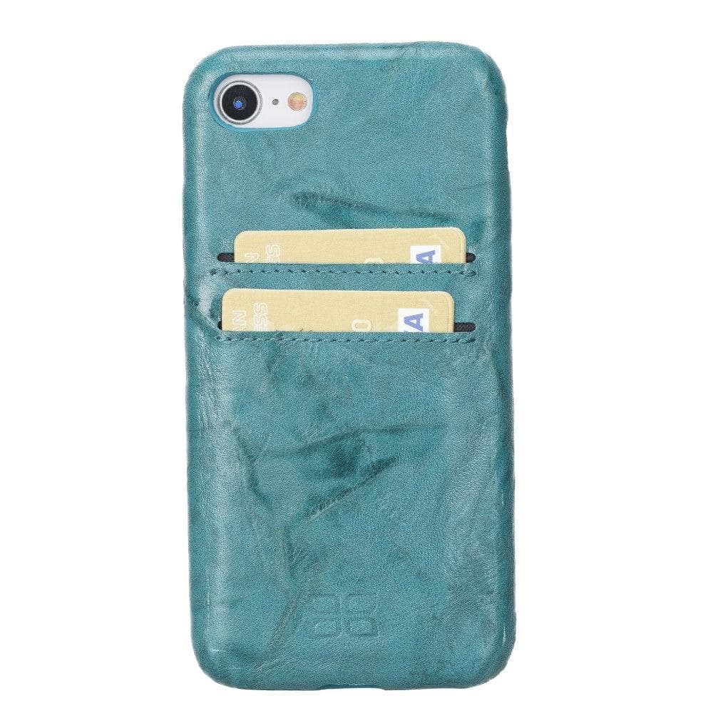 Apple iPhone SE Series Leather Ultra Cover with Credit Card iPhone SE 1st Genaration / Creased Light Blue Bornbor