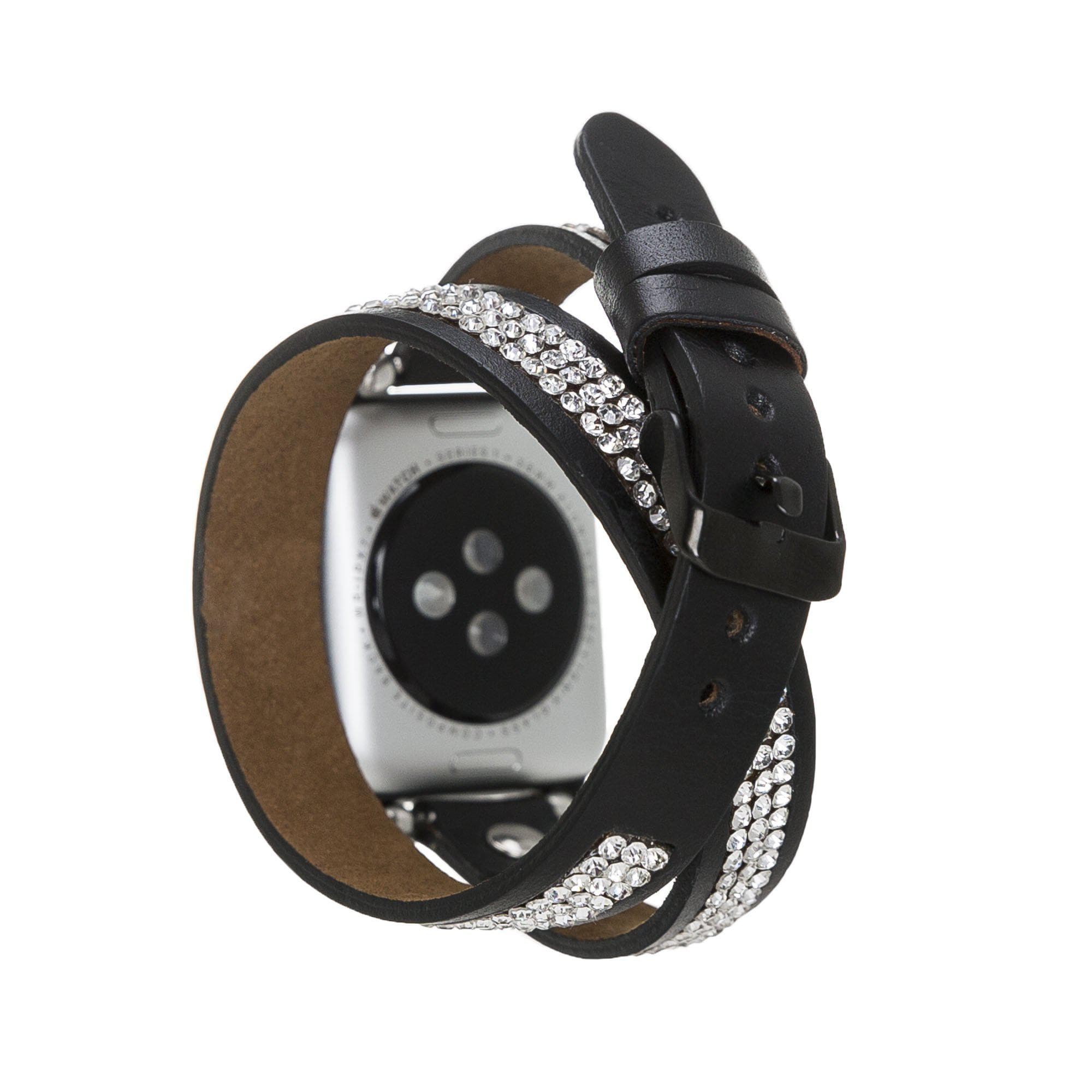 B2B - Leather Apple Watch Bands - Crystal Ferro Double Tour Style Bouletta B2B