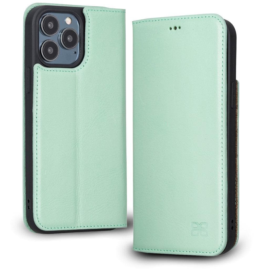 Brooks Leather Slim Wallet Case for Apple iPhone 13 Series iPhone 13 Pro Max / Light Green Bouletta LTD