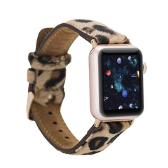 Cardiff Classic Apple Watch Leather Straps Leopard Hairy Bornbor