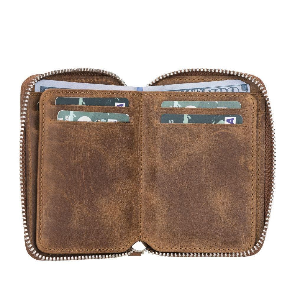 Elvis Leather Credit Card Holder - Zip Wallet Type Bouletta Shop