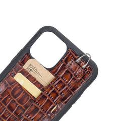 Flexible Leather Back Cover with Hand Strap for iPhone 11 Series Bornbor