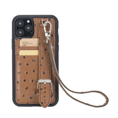 Flexible Leather Back Cover with Hand Strap for iPhone 11 Series Bornbor