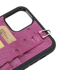 Flexible Leather Back Cover with Hand Strap for iPhone 11 Series Bornbor