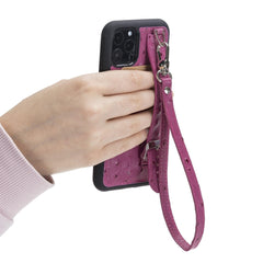 Flexible Leather Back Cover with Hand Strap for iPhone 11 Series Bornbor