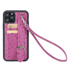 Flexible Leather Back Cover with Hand Strap for iPhone 11 Series Bornbor