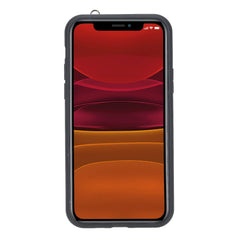 Flexible Leather Back Cover with Hand Strap for iPhone 11 Series Bornbor