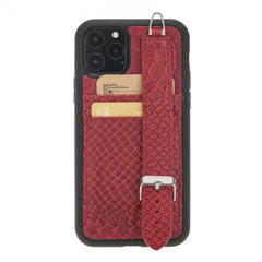 Flexible Leather Back Cover with Hand Strap for iPhone 11 Series Bornbor