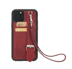 Flexible Leather Back Cover with Hand Strap for iPhone 11 Series Bornbor