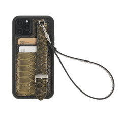 Flexible Leather Back Cover with Hand Strap for iPhone 11 Series Bornbor