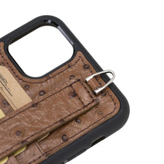 Flexible Leather Back Cover with Hand Strap for iPhone 11 Series Bornbor