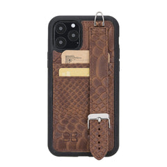 Flexible Leather Back Cover with Hand Strap for iPhone 11 Series Bornbor