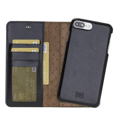 Full Leather Coating Detachable Wallet Case for Apple iPhone 7 Series iPhone 7 Plus / Black Bornbor