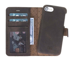 Full Leather Coating Detachable Wallet Case for Apple iPhone 7 Series iPhone 7 Plus / Dark Brown Bornbor