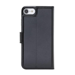 Full Leather Coating Detachable Wallet Case iPhone 7 Rustic Black Bornbor