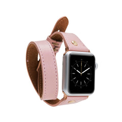 Leeds Double Tour Slim with Gold Bead Apple Watch Leather Straps Bouletta LTD