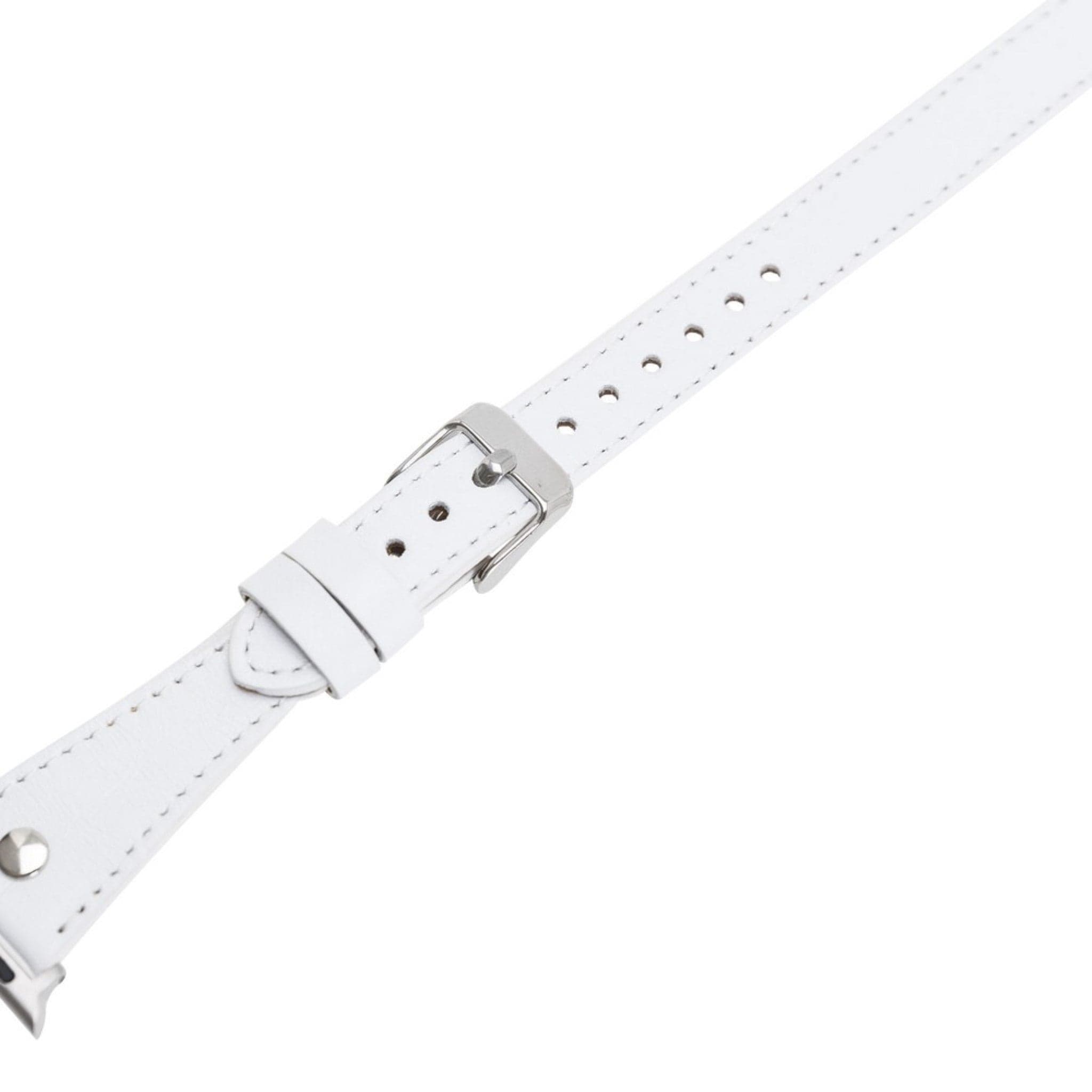 Leeds Double Tour Slim with Silver Bead Apple Watch Leather Straps Bornbor