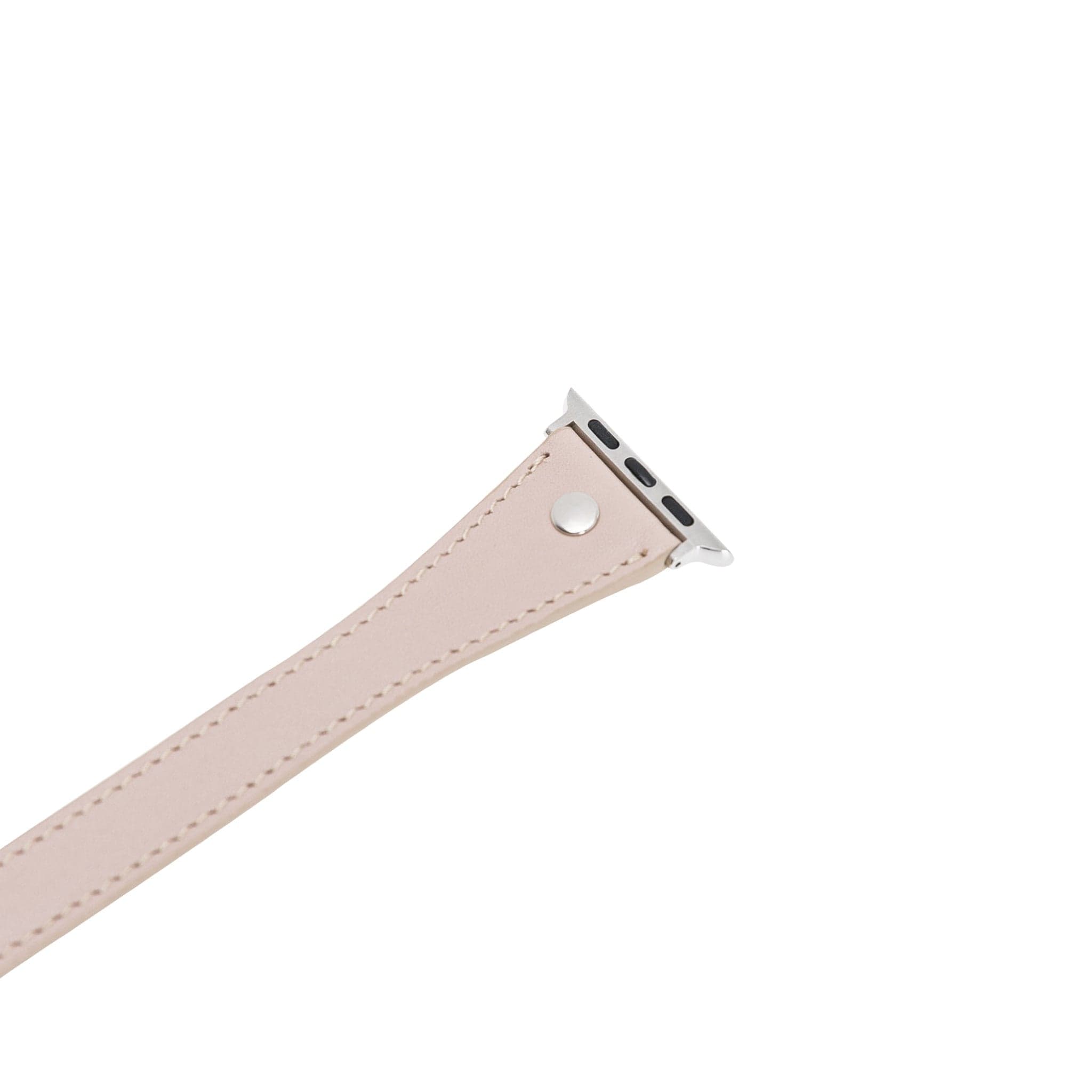 Leeds Double Tour Slim with Silver Bead Apple Watch Leather Straps Bornbor